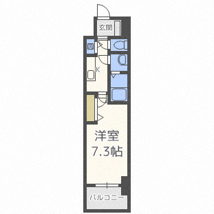 大阪市中央区東高麗橋のマンションの間取り