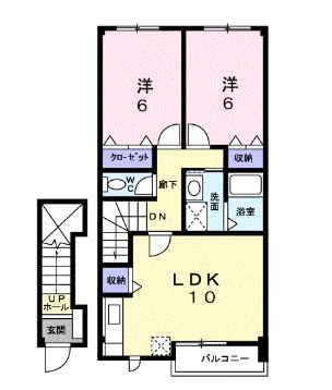 高松市牟礼町牟礼のアパートの間取り