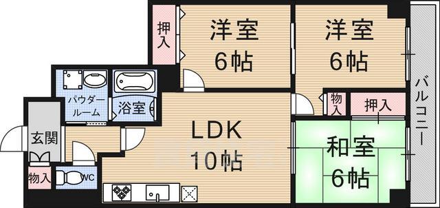 京都市山科区音羽前田町のマンションの間取り