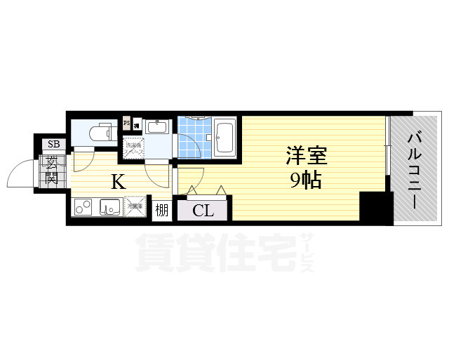 堺市堺区車之町東のマンションの間取り