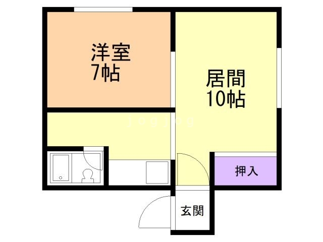 札幌市手稲区手稲本町三条のアパートの間取り