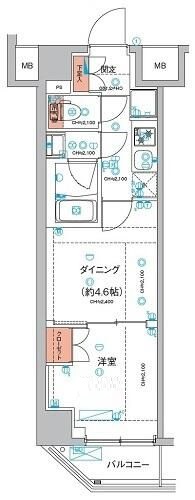 大田区羽田のマンションの間取り