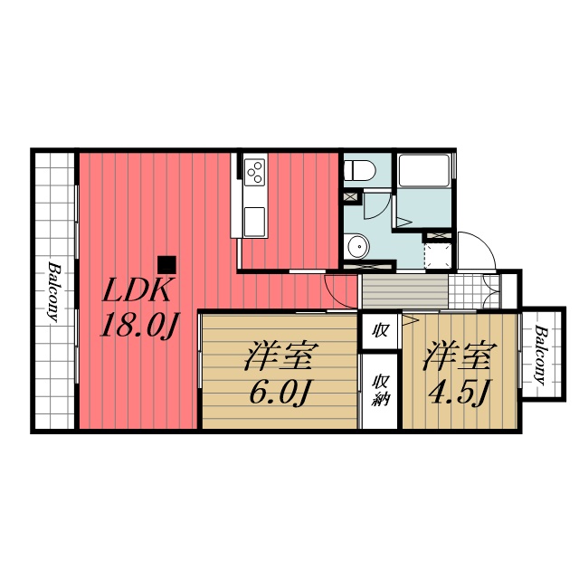 千葉市若葉区みつわ台のアパートの間取り