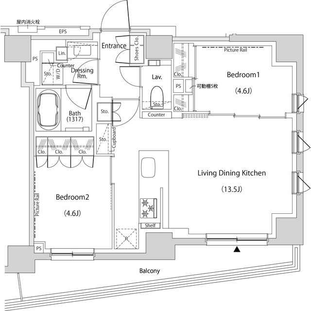 文京区目白台のマンションの間取り