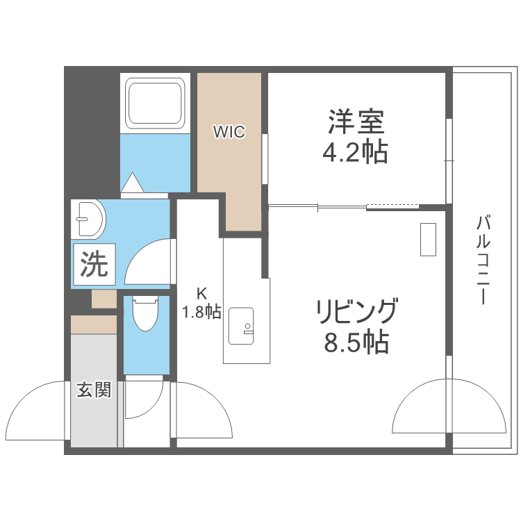 札幌市中央区南六条東のマンションの間取り