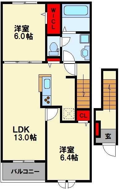 田川市大字川宮のアパートの間取り