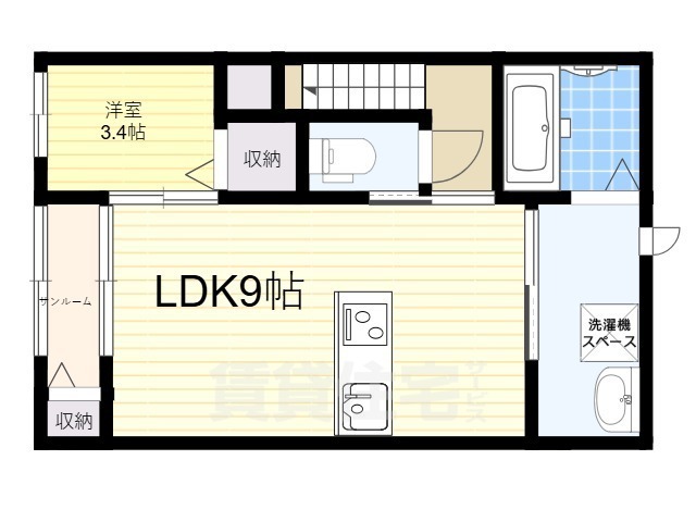 京都市伏見区深草平田町のアパートの間取り