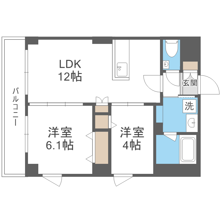 Ｈａｋａｔａ　Ｓｔａｔｉｏｎ　Ｓｏｕｔｈの間取り