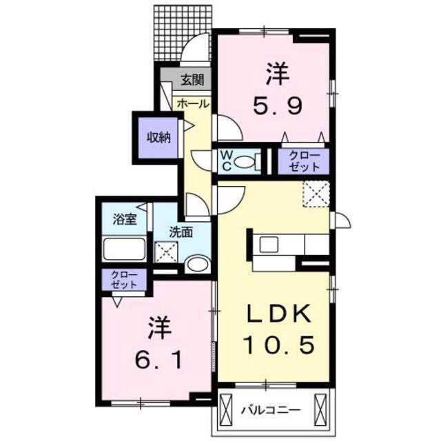 亘理郡山元町山寺のアパートの間取り