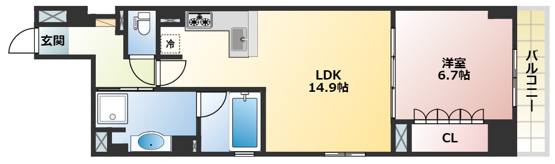 リーガル京都堀川中立売IIの間取り