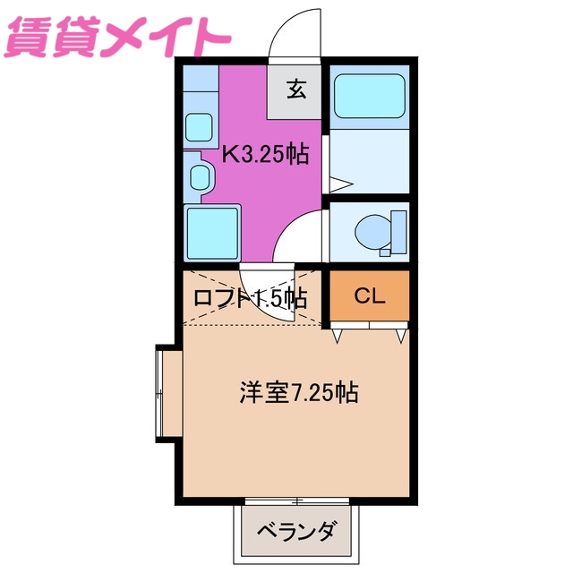 多気郡明和町大字明星のアパートの間取り