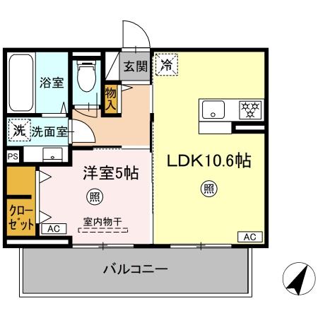 Ｄ-ROOM引水305の間取り