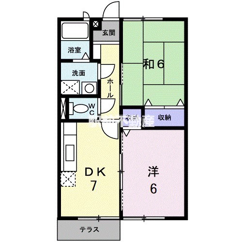 三井郡大刀洗町大字山隈のアパートの間取り