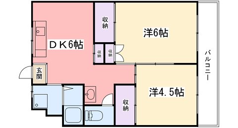 姫路市城北新町のマンションの間取り