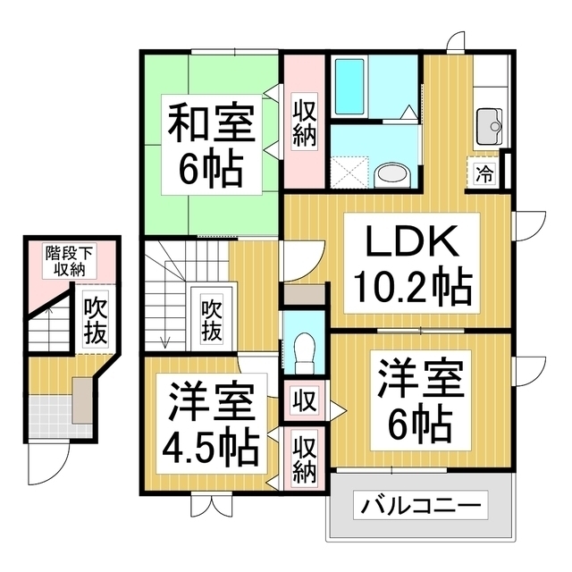 長野市大字東和田のアパートの間取り