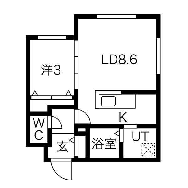 札幌市中央区南五条西のマンションの間取り