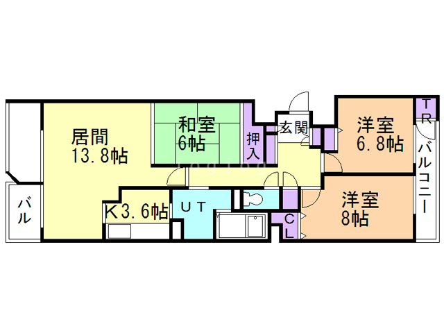 北広島市北進町のマンションの間取り