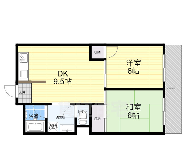 大阪市淀川区三津屋南のマンションの間取り