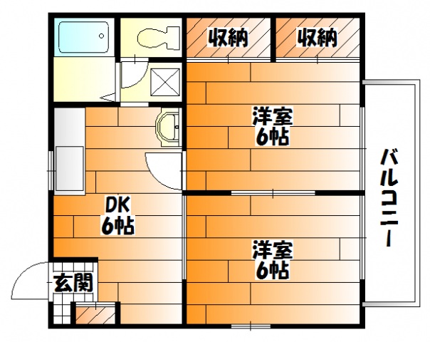 広島市安佐南区祇園のアパートの間取り