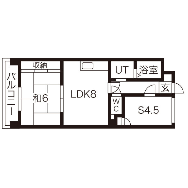 札幌市中央区南二条東のマンションの間取り