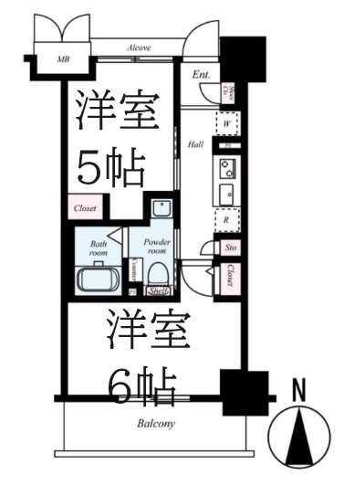 【大阪市東成区中道のマンションの間取り】