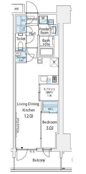 【品川区北品川のマンションの間取り】