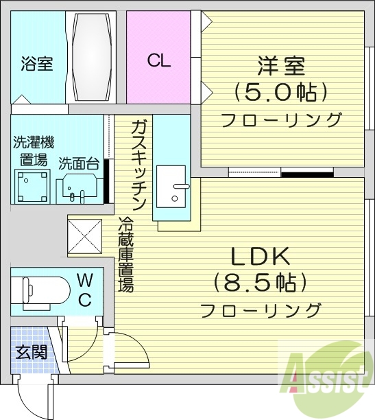 ラシード北大前の間取り