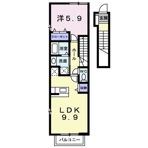 観音寺市柞田町のアパートの間取り