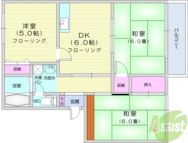 フレグランスJA　D棟の間取り