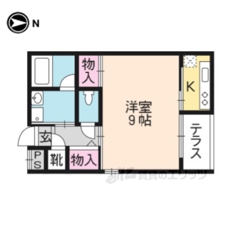 【京都市左京区下鴨西半木町のマンションの間取り】