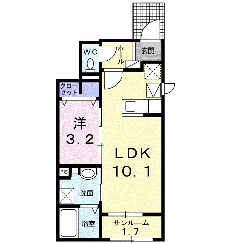 柴田郡大河原町字幸町のアパートの間取り