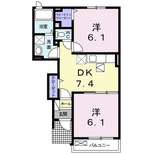 香川県高松市前田東町（アパート）の賃貸物件の間取り