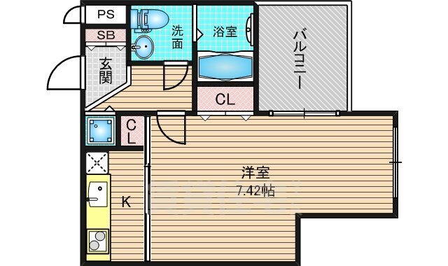 阪急千里線 天神橋筋六丁目駅 徒歩4分 9階建 築15年の間取り写真