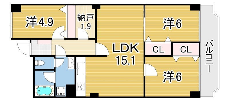 東芦屋ハイツの間取り写真