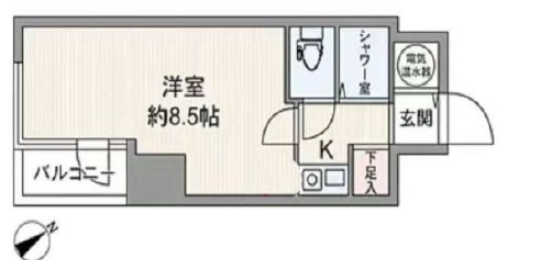 ＪＲ山手線 渋谷駅 徒歩5分 13階建 築48年の間取り写真