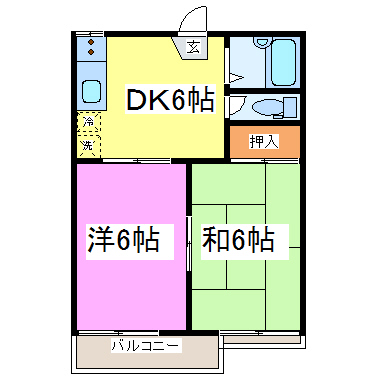 菊池市泗水町豊水のアパートの間取り