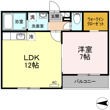 上益城郡嘉島町大字鯰のアパートの間取り