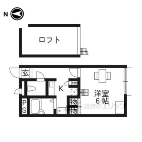 【京都市南区久世殿城町のアパートの間取り】