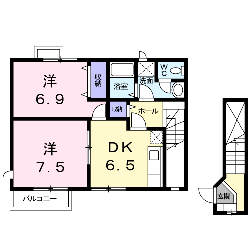 アプリコットＢの間取り