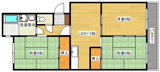 広島市西区井口台のマンションの間取り