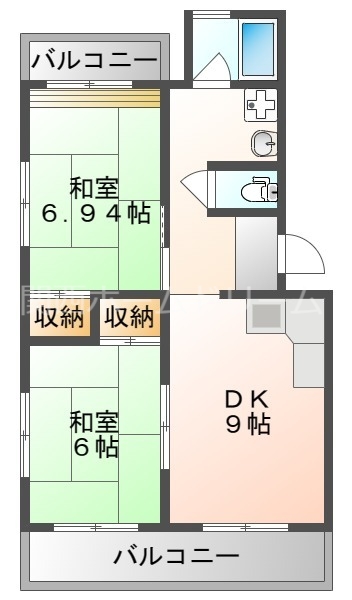 門真市浜町のマンションの間取り