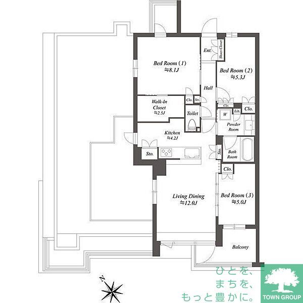 大田区上池台のマンションの間取り