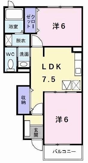 西脇市郷瀬町のアパートの間取り