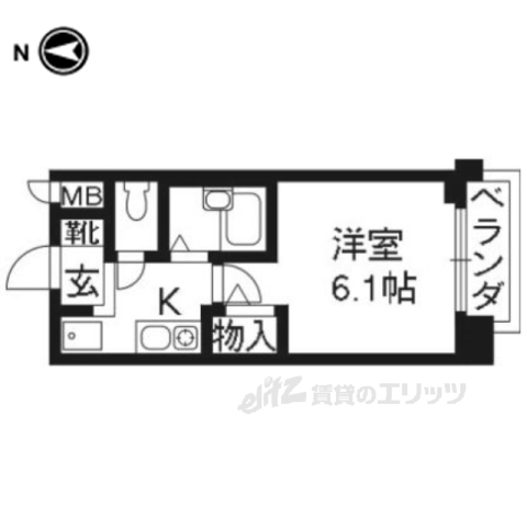 京都市下京区玉津島町のマンションの間取り