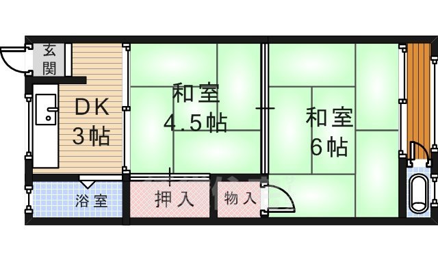 池田市宇保町のアパートの間取り