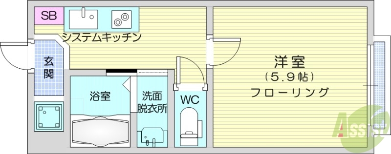 【仙台市太白区西中田のアパートの間取り】