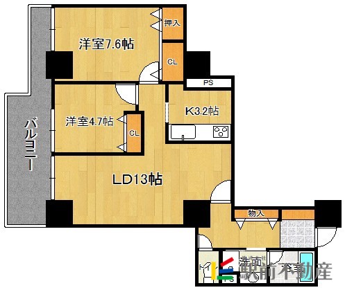 福岡市早良区百道浜のマンションの間取り