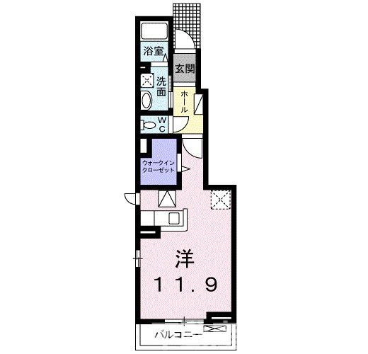 宇城市小川町北新田のアパートの間取り