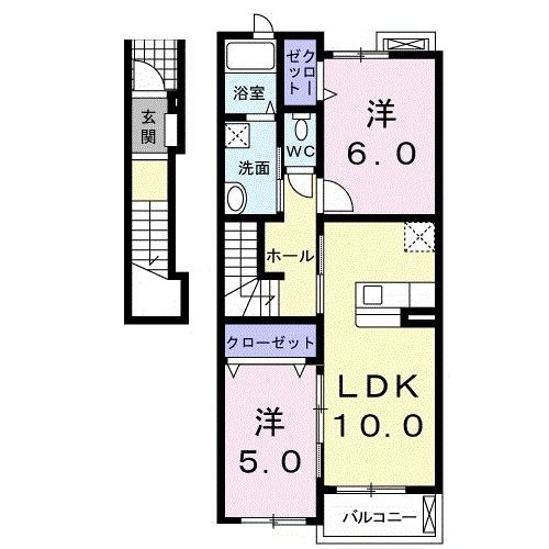 浜松市天竜区山東のアパートの間取り