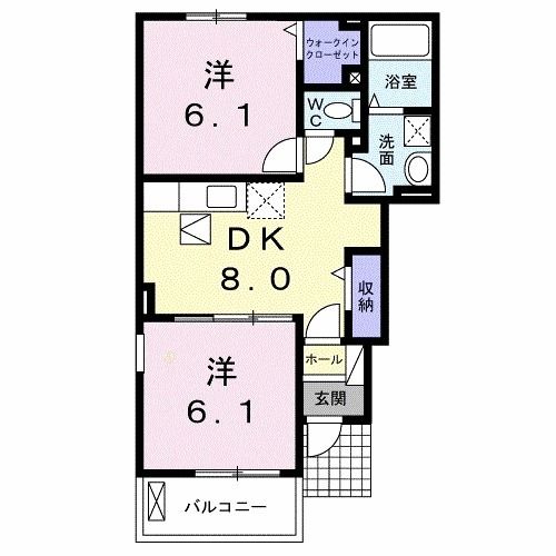 ルーベル鴨島Ａの間取り